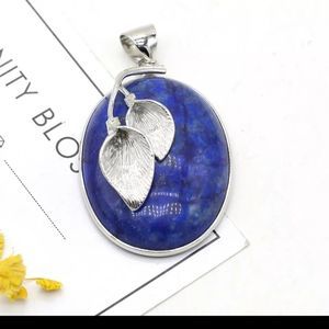 Sterling Silver 925 boho lapis Lazuli stone vintage style necklace 20in